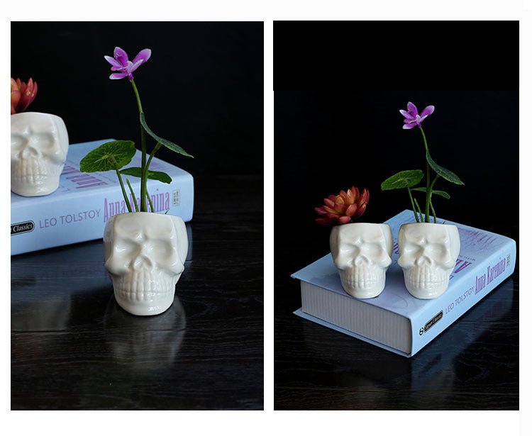 Mini Skull/Face Cute Ceramic Plant Planter