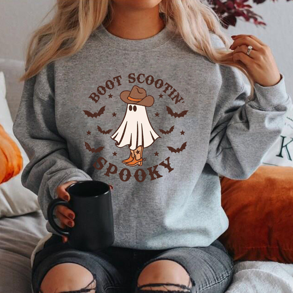 Boot Scootin Spooky Sweatshirt Halloween Hoodie Cowboy Ghost