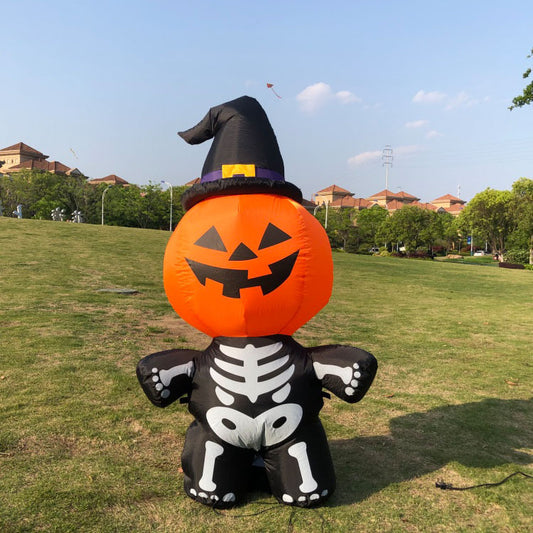 Pumpkin head spooky halloween decoration