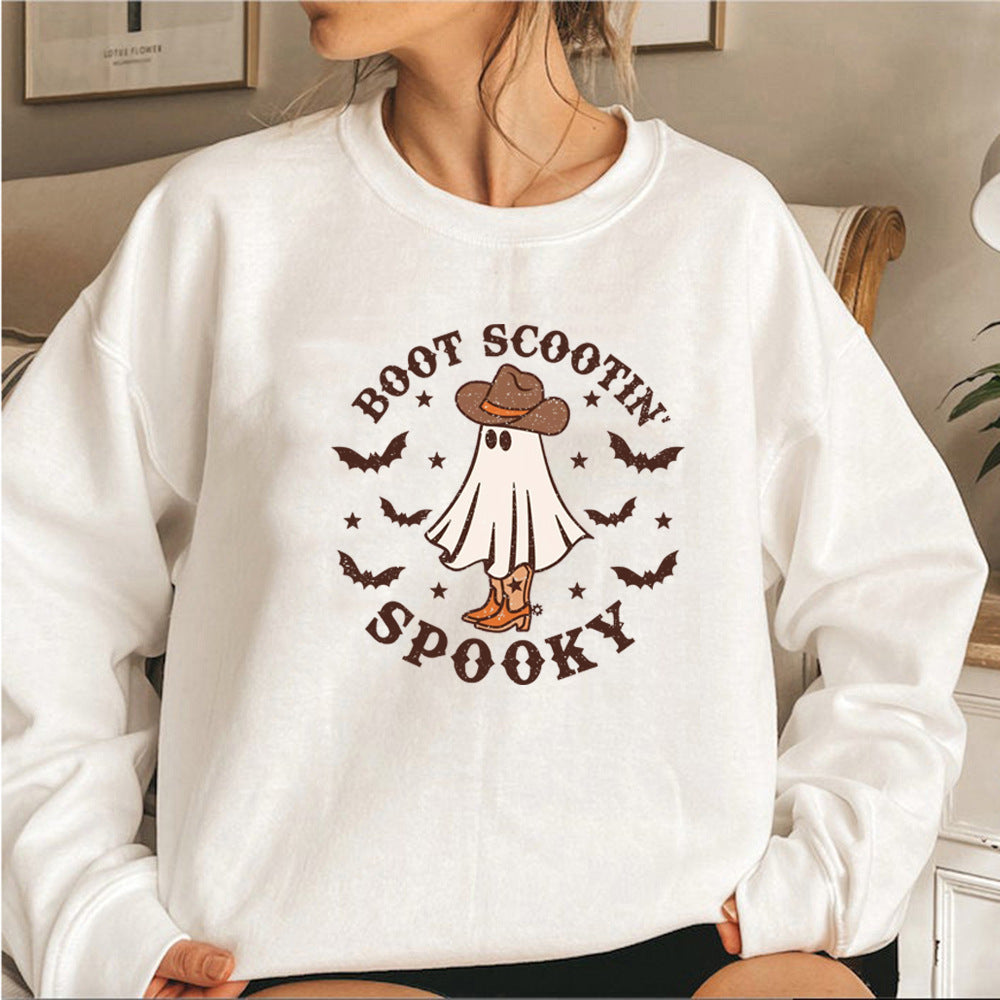 Boot Scootin Spooky Sweatshirt Halloween Hoodie Cowboy Ghost